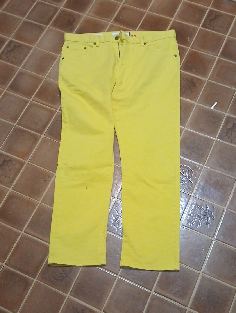 Peter MANNing  5 PocKet Stretch HTwill Men's Yellow Casual Jeans